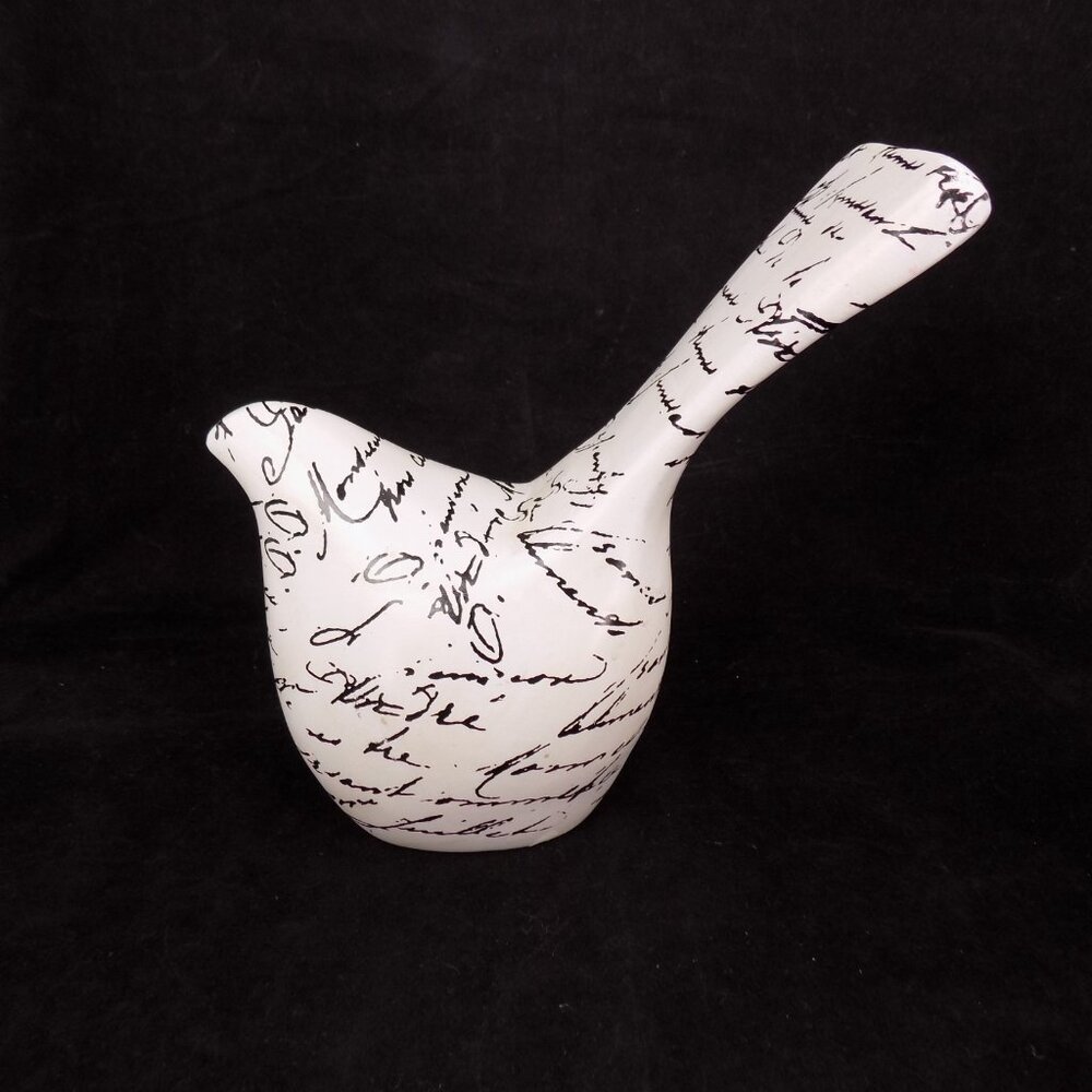 Set of 2 Ashland Black White Cursive Words Bird Blush Romance Decor New w/Flaws - Picture 7 of 12